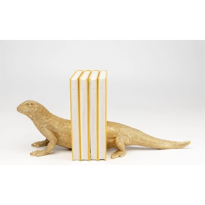 Kare Design Lizard Sada dvoch zarážok na knihy v zlatej farbe