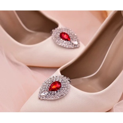 Naishide Jewelry Spona na boty s krystaly Červená Kapka