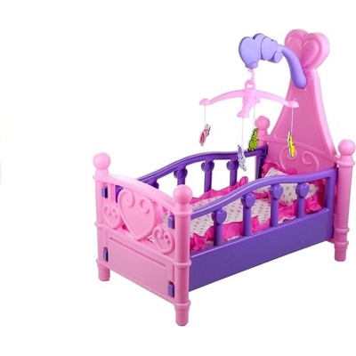 Inlea4Fun SWEET BED Kolíska pre bábiky - ružová