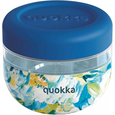 QUOKKA Bubble, Plastová nádoba na jídlo BLUE PEONIES, 500ml, 40124