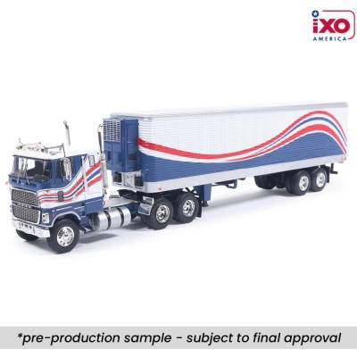 IXO Ford CL 9000 1976s návěsem Modrá/Bílá 1:64