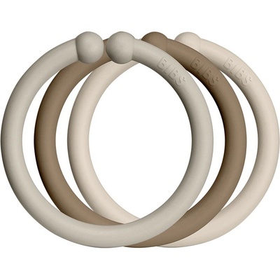 Bibs Loops Kroužky 12 ks Sand dark oak vanilla – Sleviste.cz