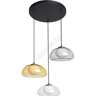 Italux PND-54637-3-BK-SG-Полилей на въже AINALE 3xG9/7W/230V черен/прозрачен/бежов/сив (IT0649)