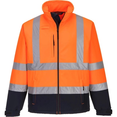 PortWest bunda S425 Hi-Vis Contrast zateplená softshellová Oranžovo-navy