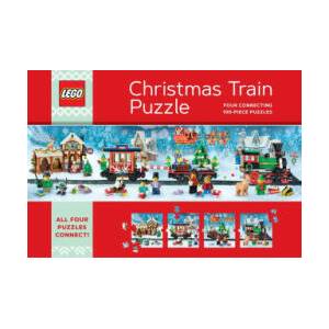 Lego Christmas Train Puzzle: Four Connecting 100-Piece Puzzles (2023)
