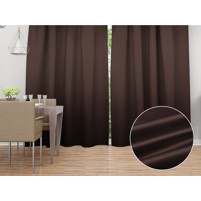 Biante Saténový záves LUX-042 Čokoládovo hnedý 140x240 cm