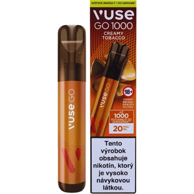 Vuse Go Jemný tabak 20 mg 1000 poťahov