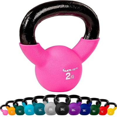 MOVIT Kettlebell liatinový pokrytý neoprénom 2kg