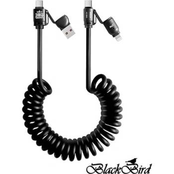 BlackBird Кабел за данни Extreme 4in1 USB-A/USB-C/Lightning 50-200cm, черен BH1683 (BH1683)