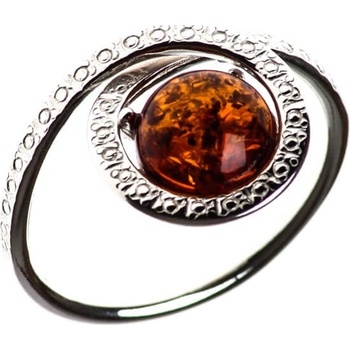 Reblan strieborný prsteň s jantárom Doblo Silver BAPR197