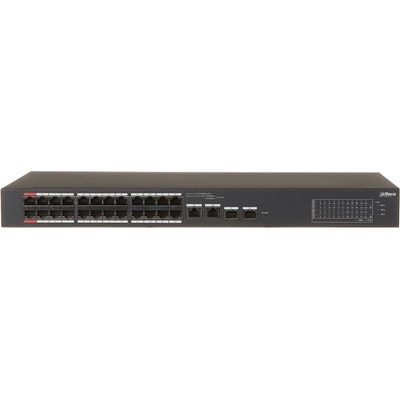 Суич Dahua CS4228-24GT-375, 28 порта, 24x 10/100/1000Mbps RJ45 (PoE), 2x 10/100/1000Mbps RJ45 (uplink), 2x SFP (CS4228-24GT-375)