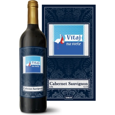 Sablio Vitaj na svete Cabernet Sauvignon Červené víno 12 % 0,75 l (holá fľaša)