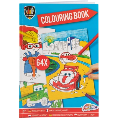 Grafix Книжка за оцветяване Коли, А4, 64 страници (5525122185)