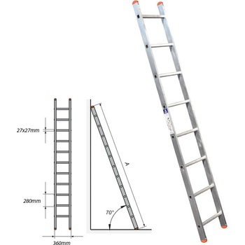 STS Алуминиева стълба еднораменна STS 1x7 (B02B/200)