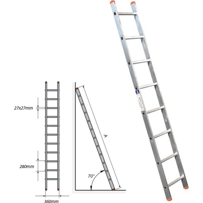 STS Алуминиева стълба еднораменна STS 1x7 (B02B/200)