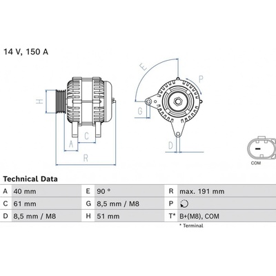 Alternátor BOSCH 0 986 085 020