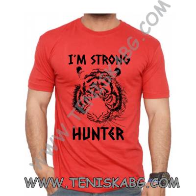 Fruit of the Loom Тениска със щампа - I am strong tiger