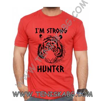 Image 1 of Fruit of the Loom Тениска със щампа - I am strong tiger