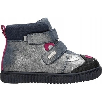 Bartek dívčí kotníkové boty stříbrná + černá