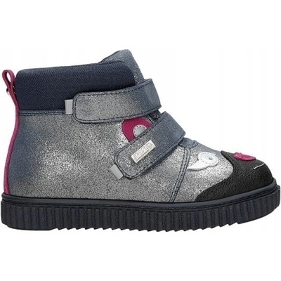 Bartek dívčí kotníkové boty stříbrná + černá