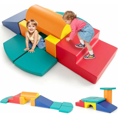 Costway XXL pěnové stavební bloky 10 ks - barevné