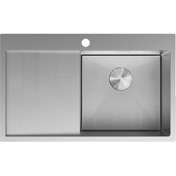 Mexen Exar стоманена мивка с 1 камера и отцедник, дясна 780 x 480 mm, инокс HC (6434781010P-01HC)