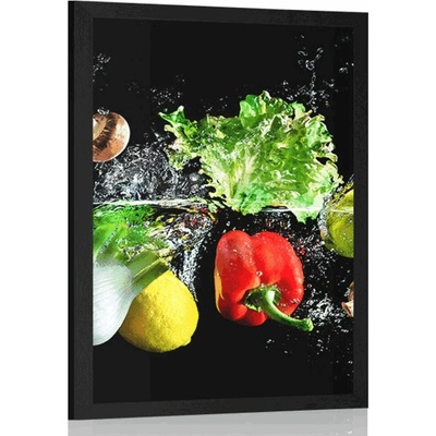 Plakát ovoce a zelenina - 20x30 black