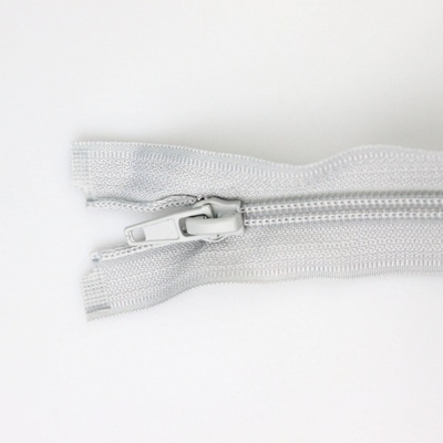 Pro Háčkování Spirálový zip dělitelný 50 cm šedostříbrný