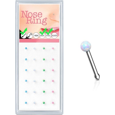 Šperky4U sada 24 piercingů do nosu opál N0000-28
