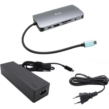 i-Tec USB-C Metal Nano Dock HDMI/VGA with LAN + Charger 100W C31NANOVGA100