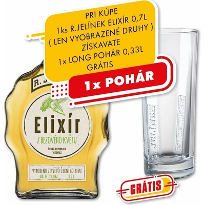 Rudolf Jelínek Elixír z bazového kvetu 14,7% 0,7 l (čistá fľaša)