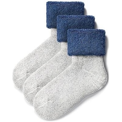 Vlnka ponožky s ovčí vlnou Merino froté 3 páry modrá