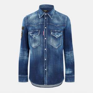 Dsquared2 Риза с дълъг ръкав DSQUARED2 Men's Long Sleeve Denim Shirt - Navy Blue