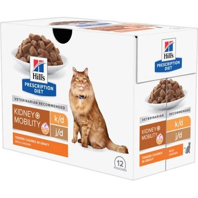 Hill's Hill s Prescription Diet k/d + Mobility Грижа за бъбреците за котки 12 x 85 г