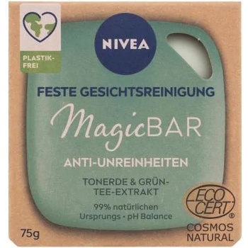 Nivea Magic Bar Anti-Blemishes Clay & Green Tea 75 гр почистващ и ексфолиращ сапун за лице за жени