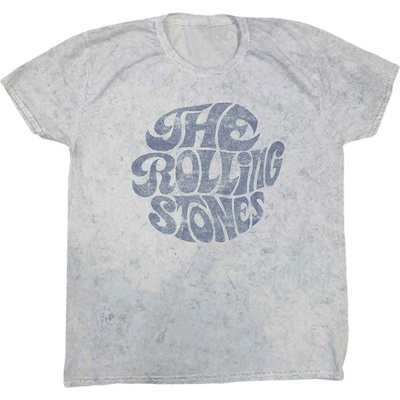 The Rolling Stones tričko 70's Logo Dip-Dye on White