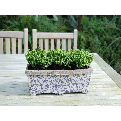 Truhlík "AGED CERAMIC" modrobílá keramika 5L/40x15cm