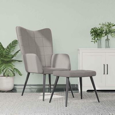 vidaXL 11461.327961 Relaxační židle se stoličkou taupe textil