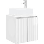 vidaXL Монтирана на стена мивка и тоалетка Бял гланц 53 x 35 x 63 см (890426)