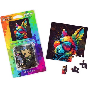 WoodMix Puzzles Дървен пъзел WoodMix, Животни, 40 части - Готин заек (WM-P40-0045)