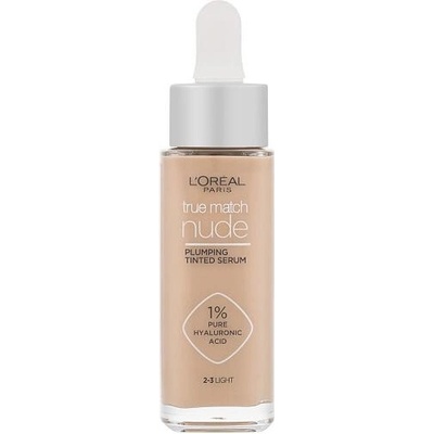 L'Oréal Paris True Match Nude Plumping Tinted Serum sérum pro sjednocení barevného tónu pleti 2-3 Light 30 ml – Zboží Dáma