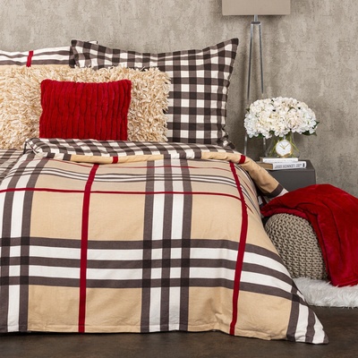 4Home flanel obliečky Kocka 160x200 70x80