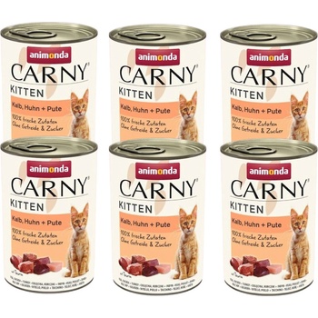 Animonda Carny Kitten hovädzie teľacie a hydina 6 x 400 g