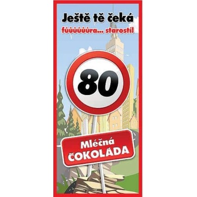 Bohemia Gifts & Cosmetics Mliečna čokoláda k 80.narodeninám 100 g
