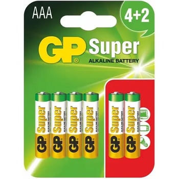 GP Batteries Алкална батерия gp super lr03 aaa / 4+2 бр. в опаковка 1.5v gp-ba-24a21-sbv6 (gp-ba-24a21-sbv6)