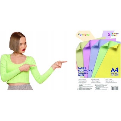 Gimboo A4 100 listov 80g 5 pastelových farieb DO011599