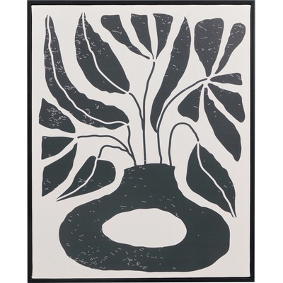Giftdecor Obraz s rostlinným motivem EMBER, 40 x 50 cm, černý rám černá
