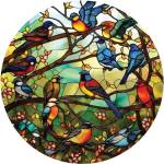 Art Puzzle - Puzzle Round Puzzle Stained Glass Forest Chorus - 570 piese