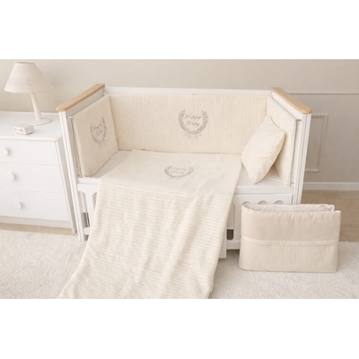 Babyhome Луксозен комплект за бебешко легло с релефен памук 9 части (yuar33)