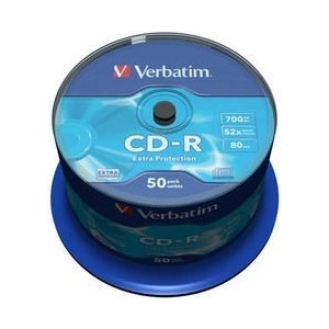 Verbatim CD-R(50-Pack)Шпиндел/Допълнителна защита/DL/52x/700MB (43351)
